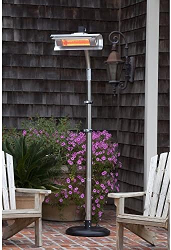 02117 Telescoping Offset Pole Mounted Infrared Patio Heater With Wheels 1500 Watt Indoor Outdoor Powder Coated, alternate