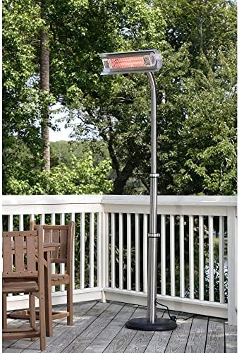 02117 Telescoping Offset Pole Mounted Infrared Patio Heater With Wheels 1500 Watt Indoor Outdoor Powder Coated, alternate