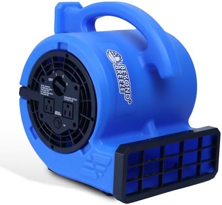 1/4 HP 1000 CFM Air Mover Blower Fan with 3 Speeds, Blue in Blue