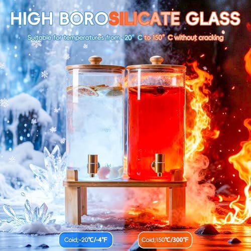1.5 gallon glass iced beverage drink dispensers for parties with stand, alternate view 3
