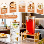 1.5 gallon glass iced beverage drink dispensers for parties with stand, alternate view 4