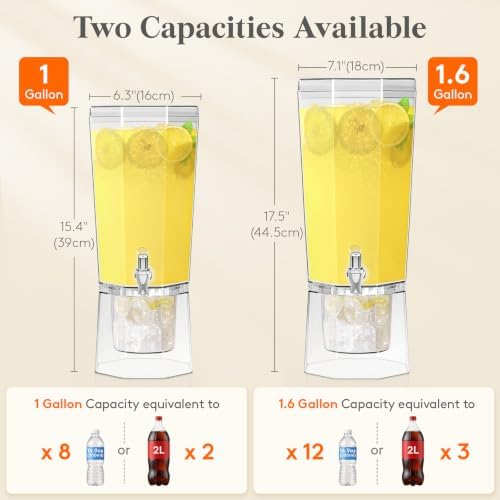 1.6 Gallon Drink Dispenser for Party with Leak-Proof Spigot, 1 Pc in Transparent, alternate view 3