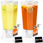 1.6 Gallon Drink Dispenser for Party with Leak-Proof Spigot, 2 Pcs in Transparent