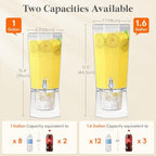 1.6 Gallon Drink Dispenser for Party with Leak-Proof Spigot, 2 Pcs in Transparent, alternate view 3