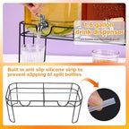 1.6 Gallon Glass Drink dispenser, 2 PCS Beverage Dispenser With Stand, Lemonade Dispenser with Stainless Steel, alternate