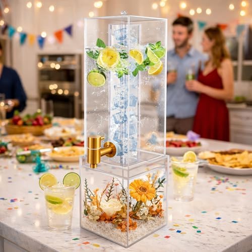 1.8 Gallon Large Drink Dispenser, Drink Dispenser with Acrylic Stand, Drink Dispensers for Parties with Ice, alternate view 6