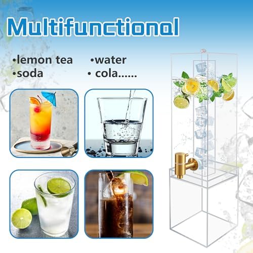 1.8 Gallon Large Drink Dispenser, Drink Dispenser with Acrylic Stand, Drink Dispensers for Parties with Ice, alternate view 7
