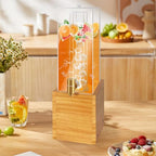 1.8 Gallon Large Drink Dispenser, Drink Dispenser with Wood Stand, Beverage Dispenser with with Ice Core, alternate view 2