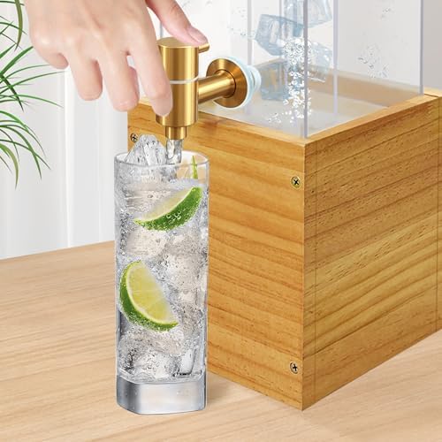 1.8 Gallon Large Drink Dispenser, Drink Dispenser with Wood Stand, Beverage Dispenser with with Ice Core, alternate view 5