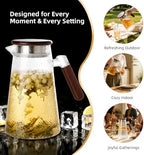 1.8L Glass Pitcher with Lid, Borosilicate Glass Carafe for Hot/Cold Drink, Water Pitchers with Handle for, alternate view 5