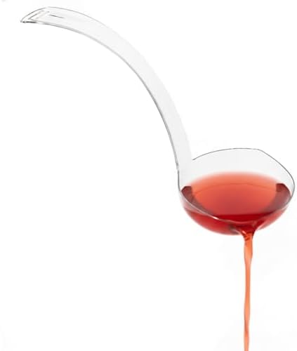 1-Count Large Clear Plastic Ladle 5 oz with Pour Spout - Serving Ladle with Hanging Hole for Punch, Juice