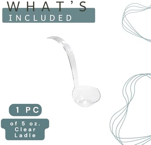 1-Count Large Clear Plastic Ladle 5 oz with Pour Spout - Serving Ladle with Hanging Hole for Punch, Juice, alternate view 4