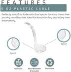 1-Count Large Clear Plastic Ladle 5 oz with Pour Spout - Serving Ladle with Hanging Hole for Punch, Juice, alternate view 5