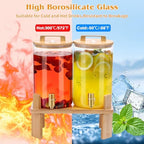 1 Gallon 2 PCS Glass Beverage Dispenser, Drink Dispensers for Parties, alternate view 4