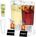 1 Gallon Drink Dispenser for Parties with Fruit Infuser 2 Pcs