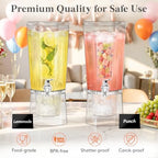 1 Gallon Drink Dispenser for Parties with Fruit Infuser 2 Pcs, alternate view 3