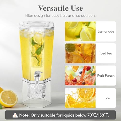 1 Gallon Drink Dispenser for Parties with Fruit Infuser 2 Pcs, alternate view 5