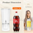 1 Gallon Drink Dispenser for Party with Leak-Proof Spigot, 4 Pcs in Transparent, alternate view 2