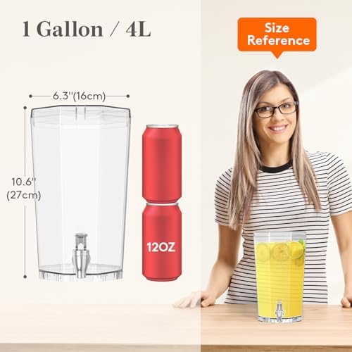 1 Gallon Drinks Dispense for Parties with Leakproof Spigot, 2 Pack, alternate view 3