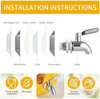 1 Gallon Glass Beverage Dispenser Set of 2 with Stand & Fruit Infuser, Stainless Steel Spigot, Beverage, alternate view 6