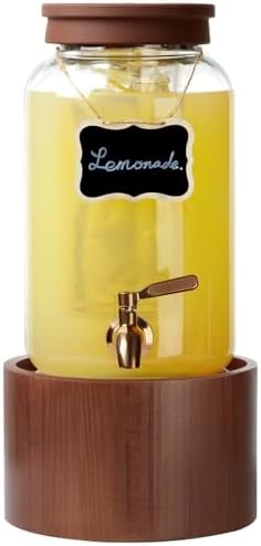 1 Gallon Glass Drink Dispenser for Parties Beverage Dispenser