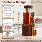 1 Gallon Glass Drink Dispenser for Parties Beverage Dispenser, alternate view 3
