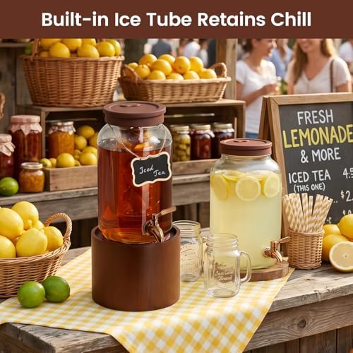 1 Gallon Glass Drink Dispenser for Parties Beverage Dispenser, alternate view 5