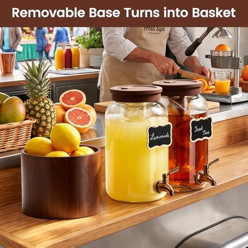 1 Gallon Glass Drink Dispenser for Parties Beverage Dispenser, alternate view 6