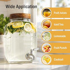 1 Gallon Glass Drink Dispenser for Parties with Stand, 2 Pcs, alternate view 4