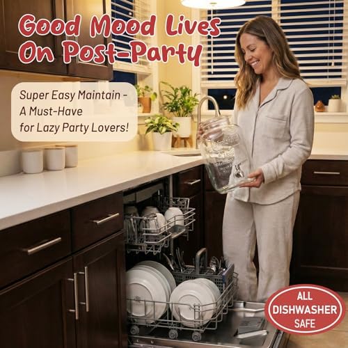 1 Gallon Glass Drink Dispensers for Parties, 2 Pack Leakproof Beverage Dispenser with Stand & 18/10 Stainless, alternate view