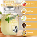 1 Gallon Glass Drink Dispensers For Parties, Lemonade Beverage Dispenser With Stand And Spigot For BBQ, Picnic, alternate