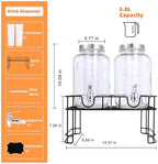 1 Gallon Glass Drink Dispensers For Parties-Set of 2, Leak-Proof Spigot, alternate view 3