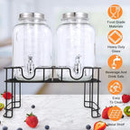 1 Gallon Glass Drink Dispensers For Parties-Set of 2, Leak-Proof Spigot, alternate view 4