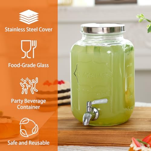 1 Gallon Glass Drinks Dispenser for Parties, alternate view 4
