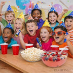 1 Large Disposable Plastic Serving Bowl with 1 Ladle and 18 Plastic Red Cups, 1.5 Gallon (192 oz) Clear Salad &, alternate