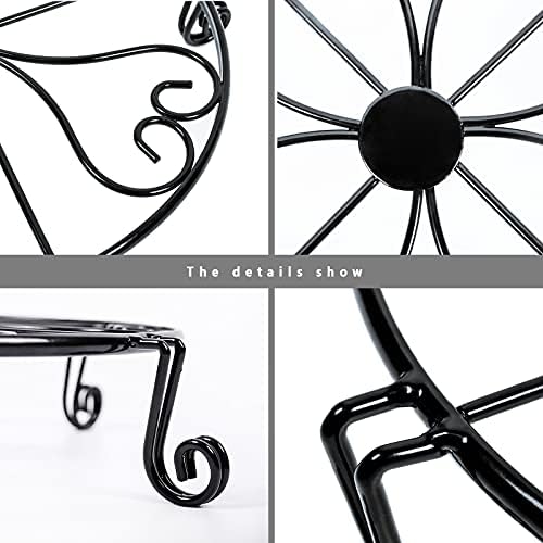 1 pack 10"-12" Metal Plant Stand Outdoor, for Flower Pot Heavy Duty Potted Holder Round Wrought Rustproof Iron, alternate
