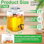 1 Pack 2.5 Gallon Drink Dispenser for Parties, Glass Water Dispenser, alternate view 3