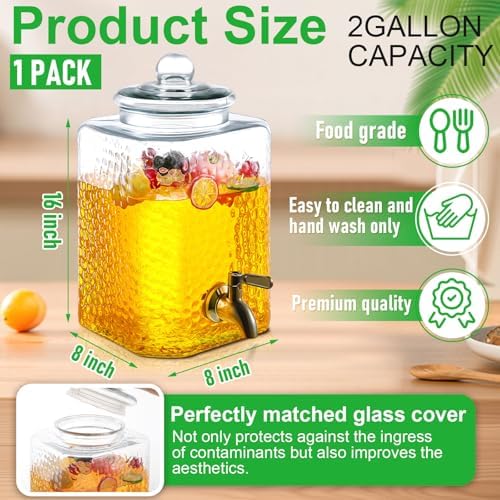 1 Pack 2.5 Gallon Drink Dispenser for Parties, Glass Water Dispenser, alternate view 3