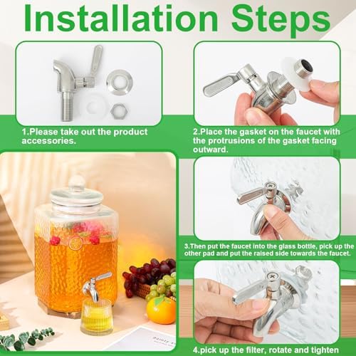 1 Pack 2.5 Gallon Drink Dispenser for Parties, Glass Water Dispenser, alternate view 4