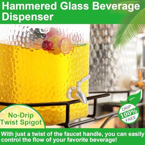 1 Pack 2.5 Gallon Drink Dispenser for Parties, Glass Water Dispenser, alternate view 5