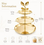 1 Pack 3 Tier Gold Cupcake Stand, Tiered Serving Trays in Warm Gold, alternate view 3