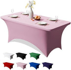 1 Pack 4FT Pink Spandex Table Cloth 48 x 30 Inch in 48 x 30 Inch