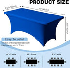 1 Pack 4FT Royal Blue Spandex Table Cloth 48 x 30 Inch in 48 x 30 Inch, alternate view 4