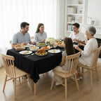 1 Pack 60 x 84 Inch Tablecloths Rectangle Black in 60 x 84 Inch in Black, alternate view 5