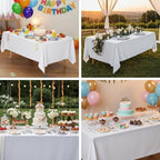 1 Pack 60 x 84 Inch Tablecloths Rectangle White in 60 x 84 Inch in White, alternate view 7