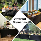 1 Pack 6FT Black Spandex Table Cloth 72 x 30 Inch in 72 x 30 Inch, alternate view 6