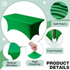 1 Pack 6FT Green Spandex Table Cloth 72 x 30 Inch in 72 x 30 Inch, alternate view 2