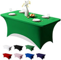 1 Pack 8FT Green Spandex Table Cloth 96 x 30 Inch in 96 x 30 Inch