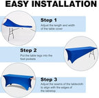 1 Pack 8FT Royal Blue Spandex Table Cloth 96 x 30 Inch in 96 x 30 Inch, alternate view 5