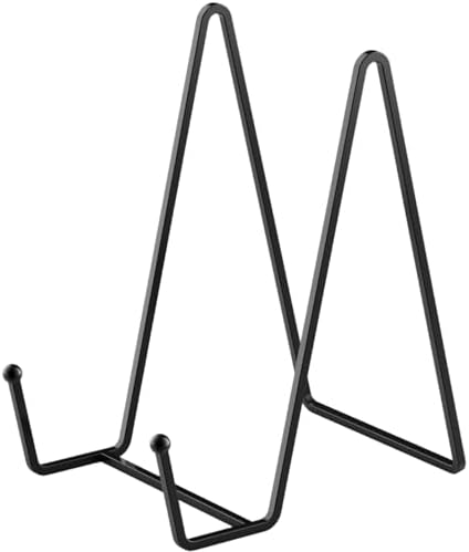 1 Pack Black Metal Square Easel Stands 6 Inch Plate Photo Display Holders in Black-1Pack
